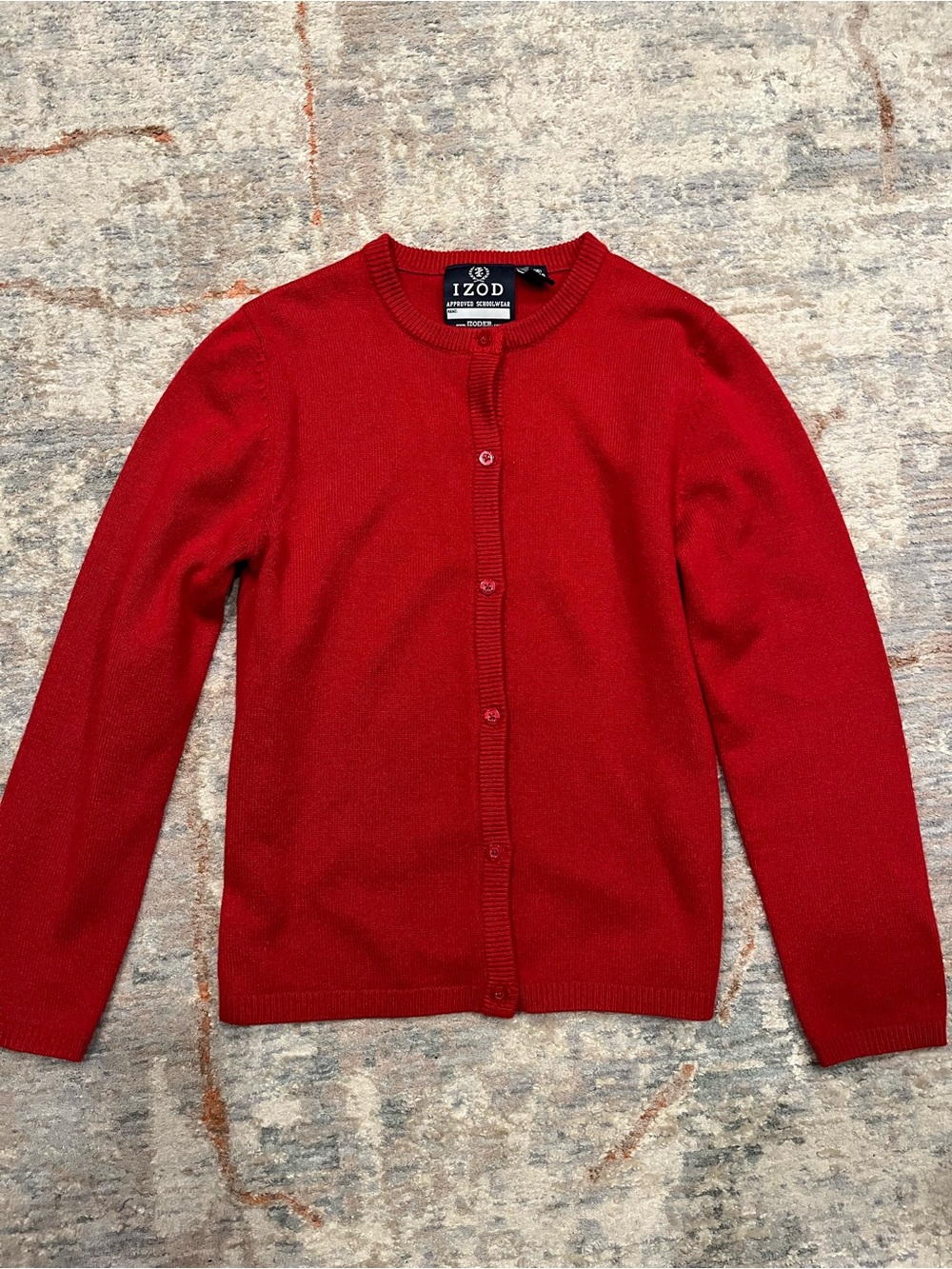 Izod Red Button-Up Cardigan Sweater